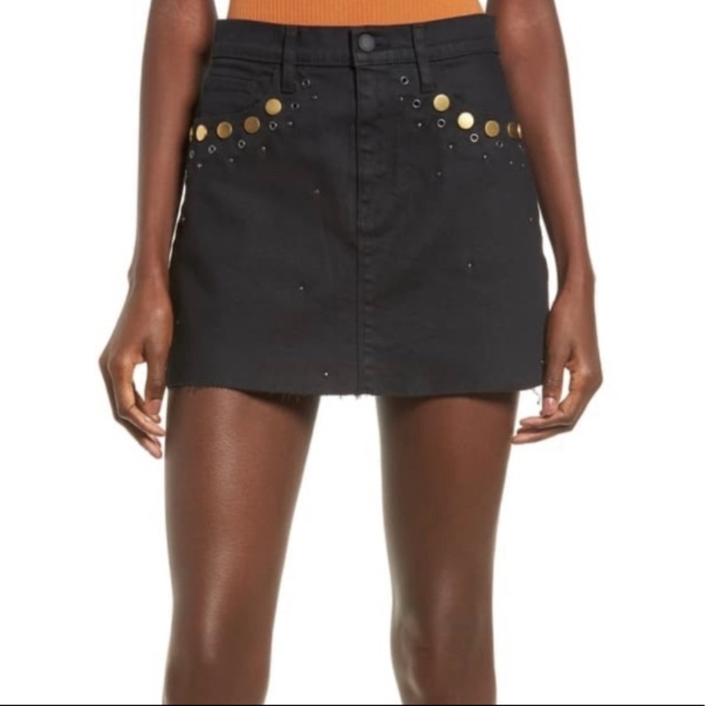 Hudson Viper Studded Denim Mini Skirt Size 28/6